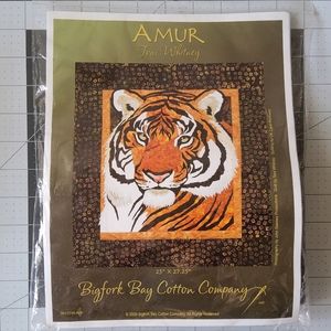 Cotton Quilting Craft Fabric Batik Art Panel Amur Tiger Toni Whitney Bigfork Bay